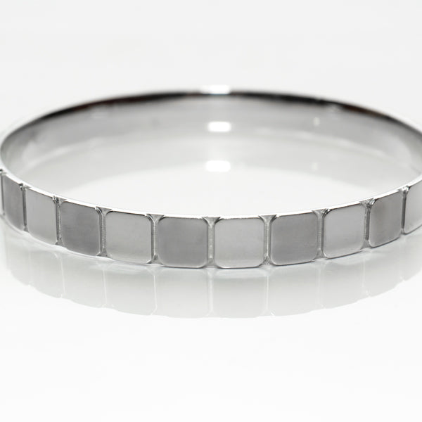 Sterling Silver Architectural Square Wire Bangle Bracelet