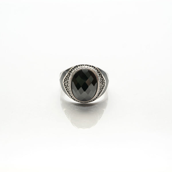 blackstone silver ring