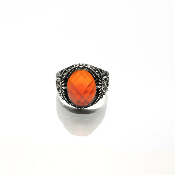 Mens Citrine Stone Ring Men, Turkish Handmade Silver Ring, Orange Stone Ring,  Ottoman Ring, 925 Sterling Silver, Silver Jewerly, Gift Ring - Etsy
