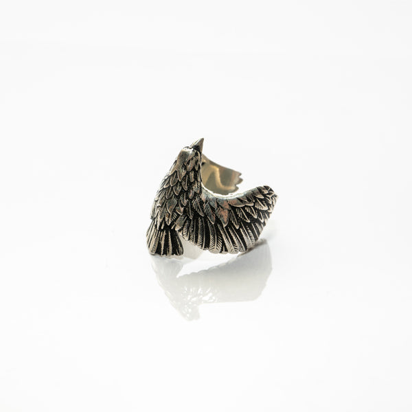 Open Hand Eagle Silver Ring