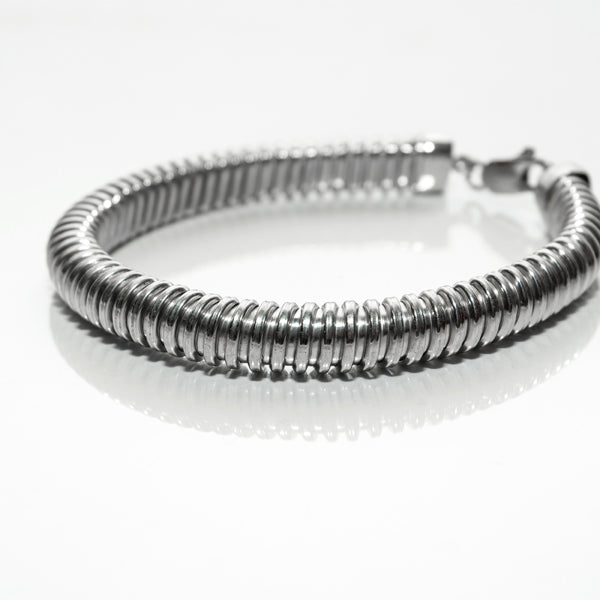 broad spring silver bracelet