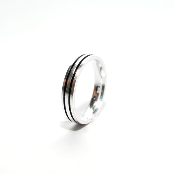 double line band ring