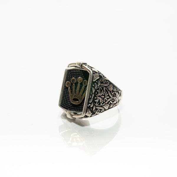 DUAL SIDE CROWN SILVER RING