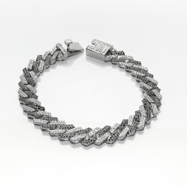 black Cuban silver bracelet