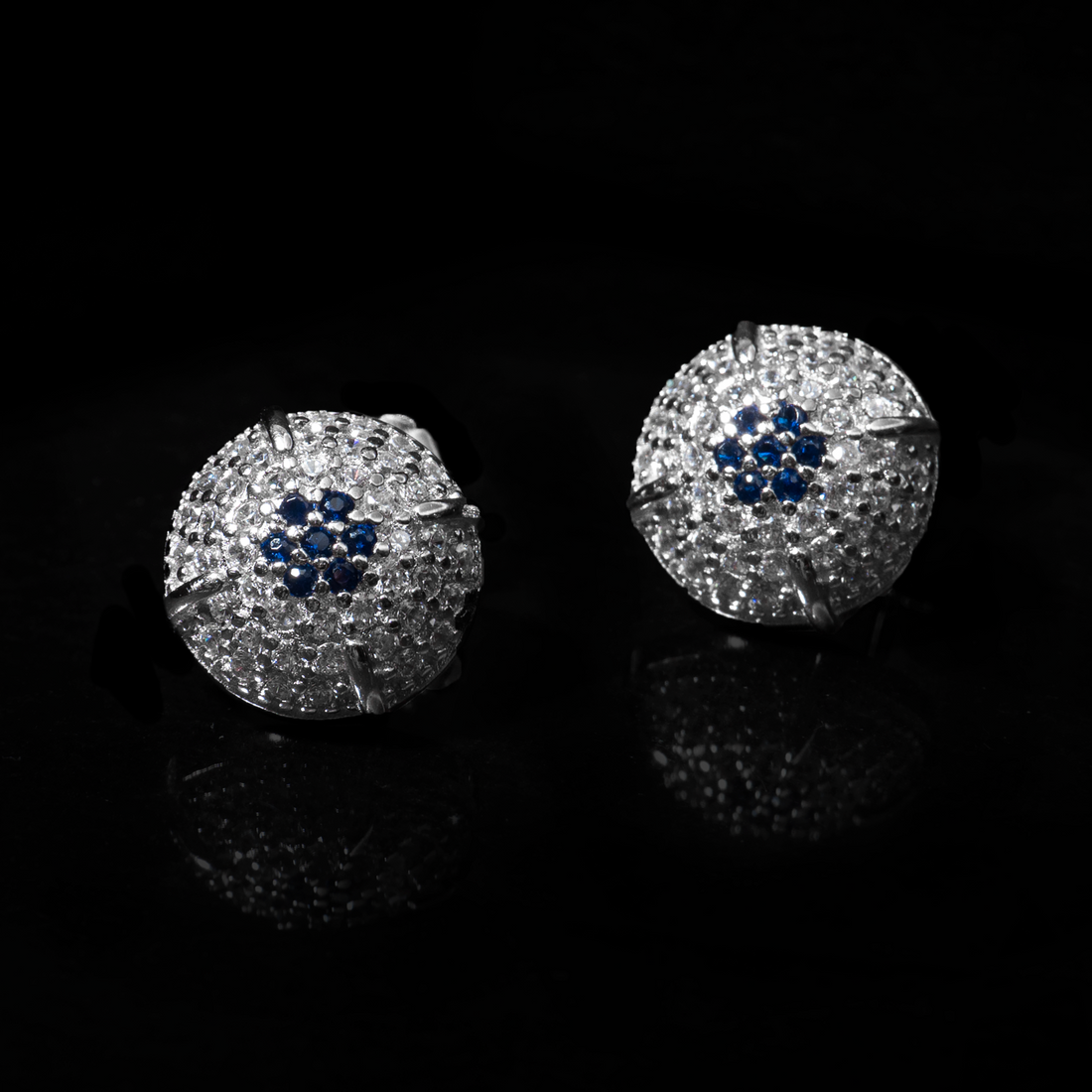 Trend blue CZ studs for him