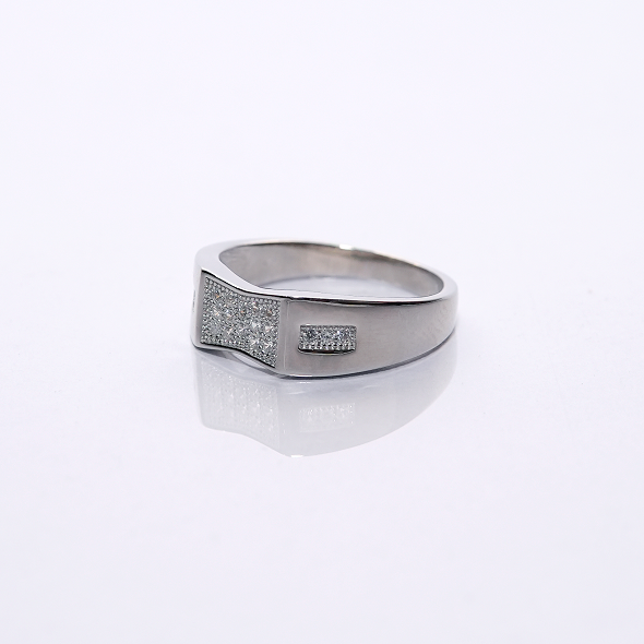 Stripe silver ring