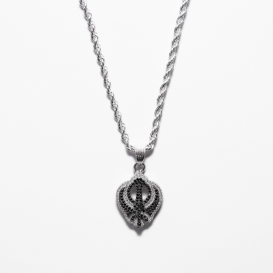 Black Khalsa silver pendant