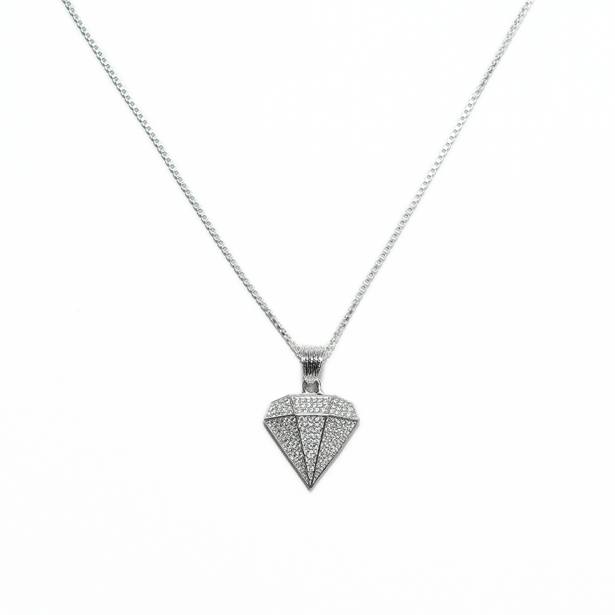 Diamond silver pendant