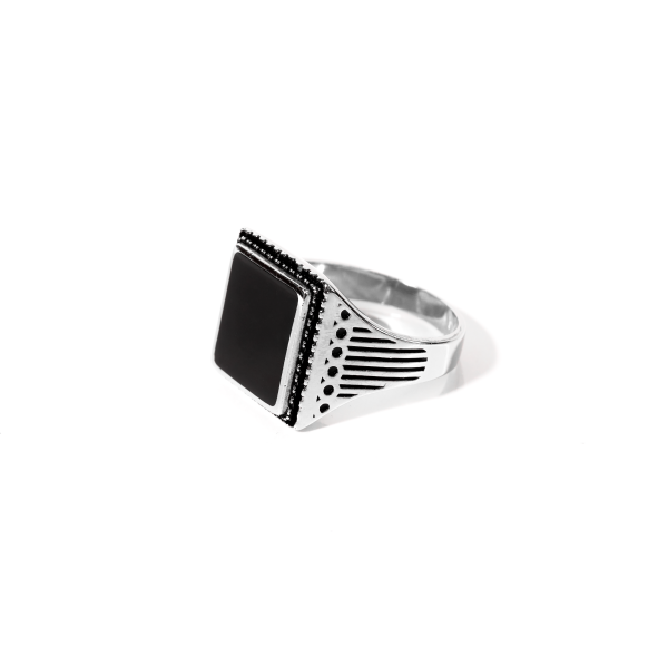 Masculine silver ring for him