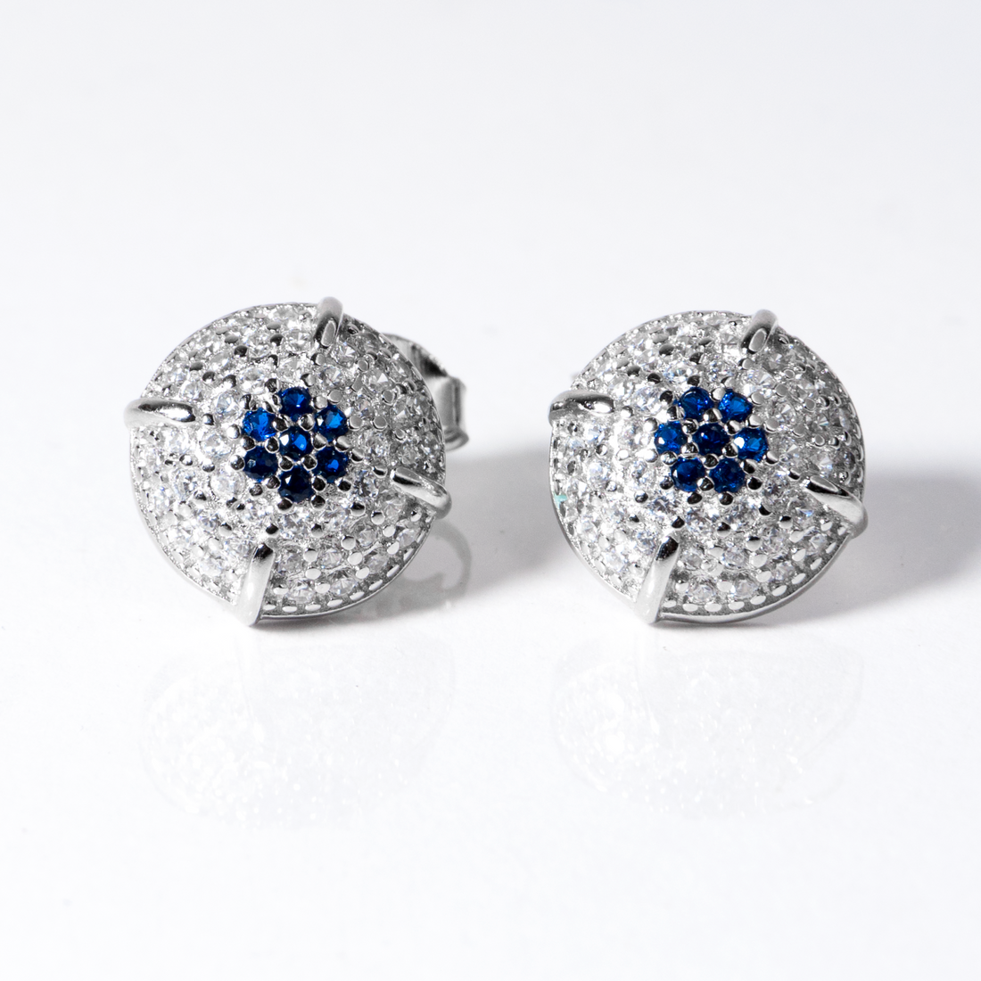 Trend blue CZ studs for him