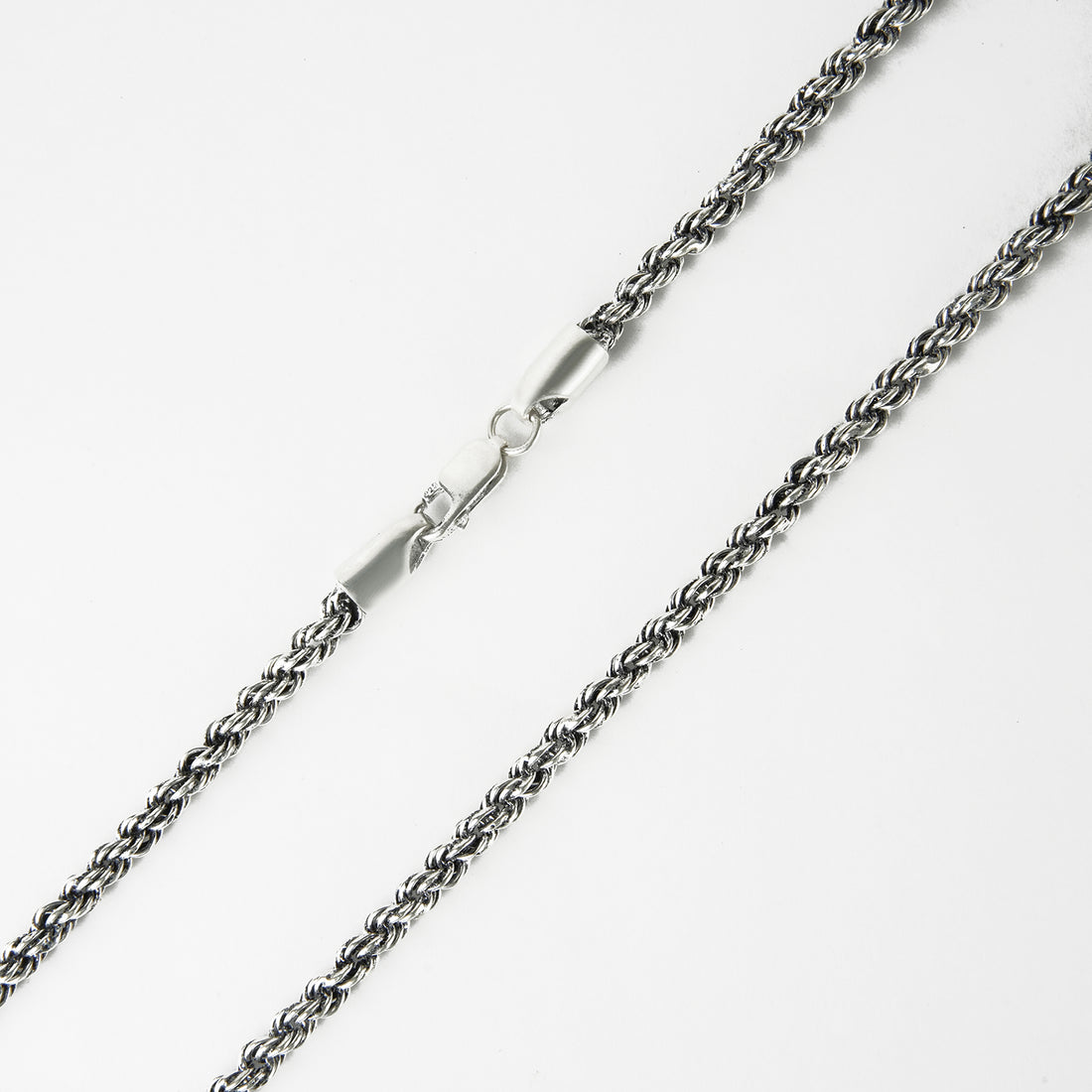 Oxidized Rope silver chain 4 MM