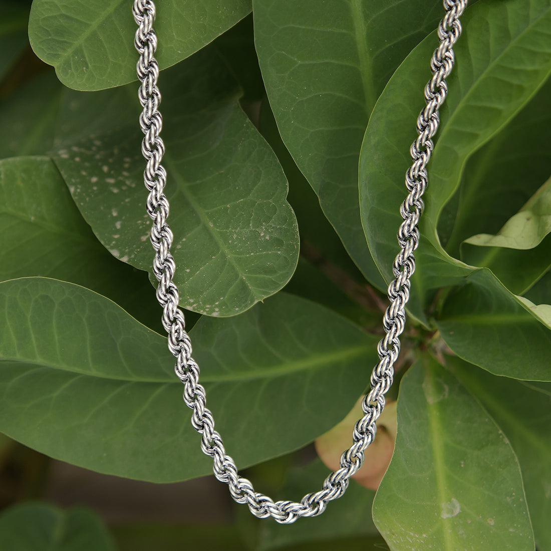 Oxidized Rope Silver Chain 6 MM